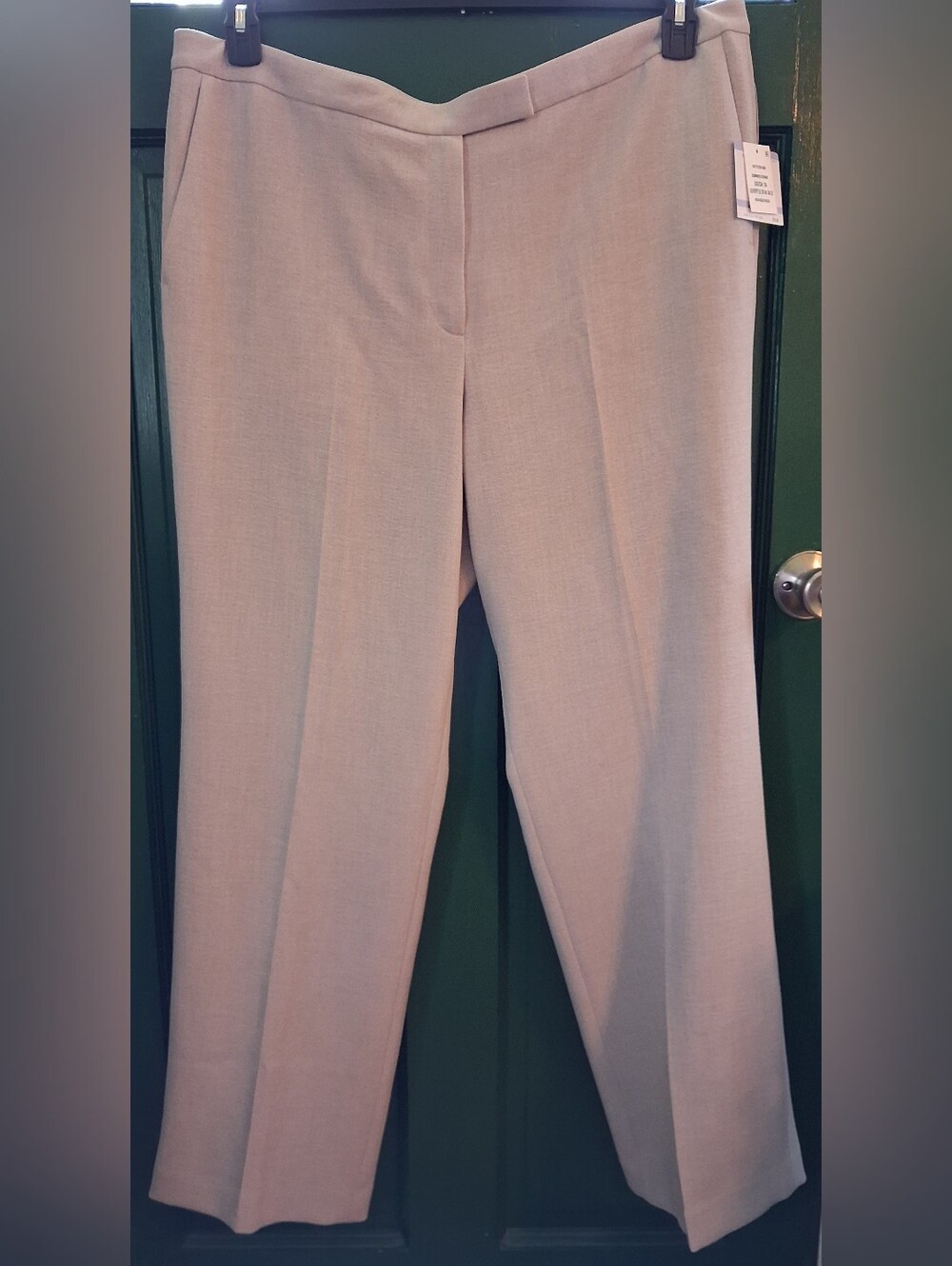 Kasper Classic Straight-Leg Dress Pants in Summer Straw (Light Beige)